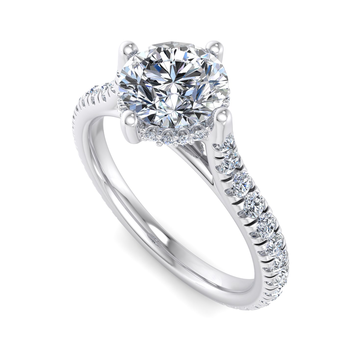 Korman Signature Madelyn Hidden Halo Engagement Ring Setting